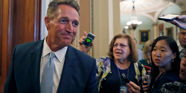 Former Sen. Jeff Flake, R-Ariz., will give remarks on Monday on his support for Joe Biden for president.