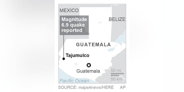 A 6.9-magnitude earthquake struck Tajumulco, Guatemala on Wednesday. (Associated Press)