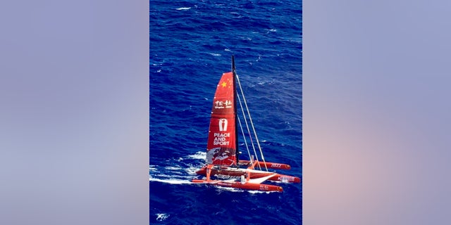 The trimaran found by the U.S. Coast Guard.