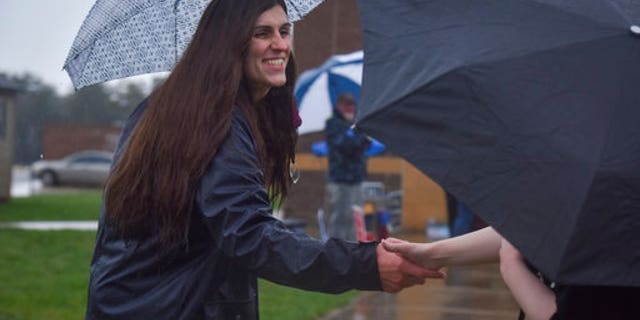 Danica Roem campaigning in Gainesville, Virginia, on Tuesday.