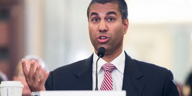 Ajit Pai, Commissioner, Federal Communications Commission, testifies during the Senate Commerce, Science, and Transportation Committee hearing on Oversight of the Federal Communications Commission