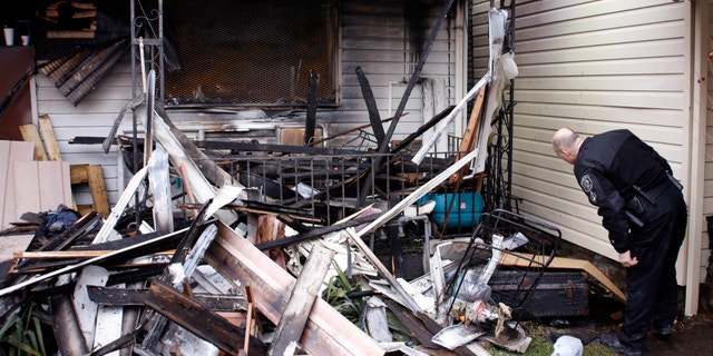 The boarding house after the deadly fire.
