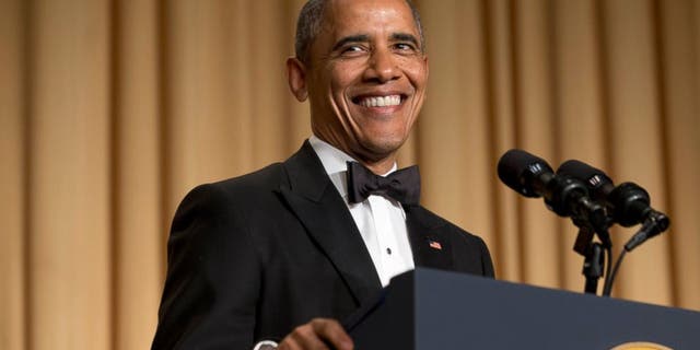 Former President Barack Obama at the White House Correspondents Dinner in 2016