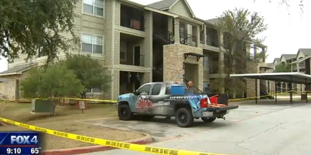 The apartment complex in Denton, Texas is sealed off after a floor collapsed at a college party.