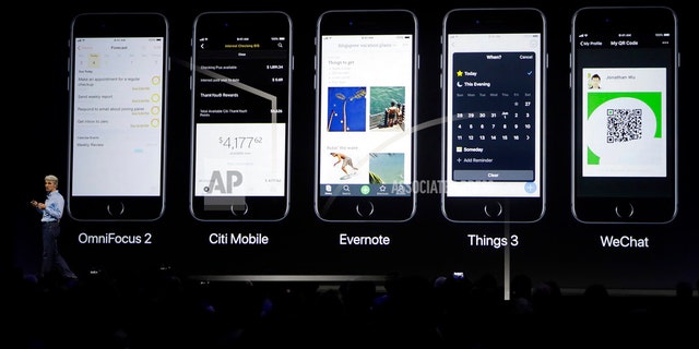 File photo: Craig Federighi, Apple's senior vice president of software engineering, speaks during an announcement of new products at the Apple Worldwide Developers Conference in San Jose, Calif., Monday, June 5, 2017. (AP Photo/Marcio Jose Sanchez)