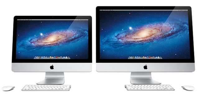 Apple's current line of iMacs, seen here, is set to be refreshed, multiple sources say.