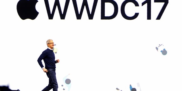 CEO Tim Cook speaks at Apple's annual Worldwide Developers Conference (WWDC) on June 5, 2017 in San Jose, California.
