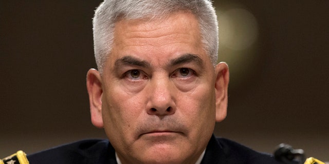 Oct. 6, 2015: U.S. Forces-Afghanistan Resolute Support Mission Commander Gen. John Campbell listens as he testifies on Capitol Hill in Washington.