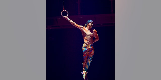 This Sept. 24, 2017 shows Yann Arnaud during a Cirque du Soleil performance in Toronto.