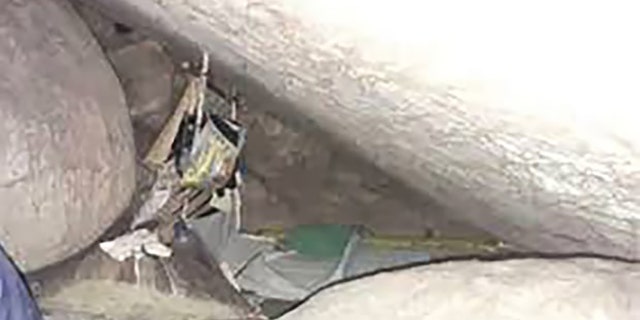 The cave where the woman was being held captive.