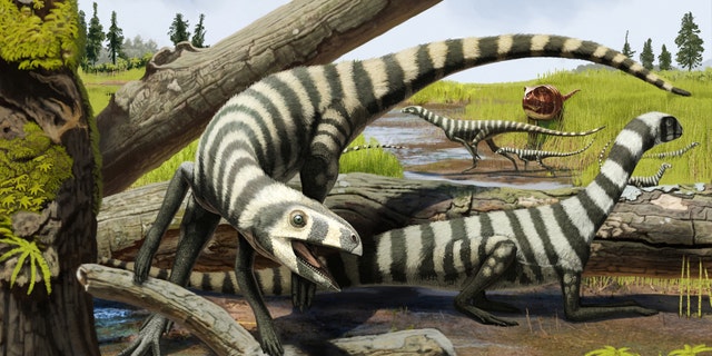 An artist’s rendering of the Asilisaurus kongwe (Andrey Atuchin).