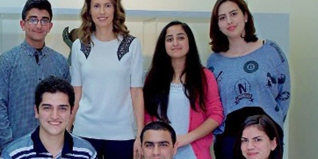 On April 12, this photo appeared on Asma's Instagram account, showing the first lady meeting with "the top three students from each class" in Damascus.
