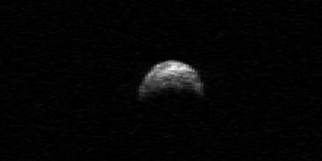 In April 2010, this radar image of the near-Earth asteroid 2005 YU55 was taken by the Arecibo radio telescope in Puerto Rico. On Nov. 8, 2011, this large space rock zips by Earth again and will be surveyed by radar, visual and infrared equipment.