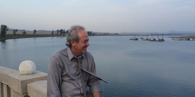 Rick Downes at the Taedong River during his visit to North Korea.