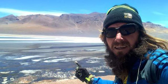 Jamie Ramsay on the high plains of the Andes mountains. (Sky News)