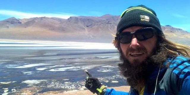 Jamie Ramsay on the high plains of the Andes mountains. (Sky News)