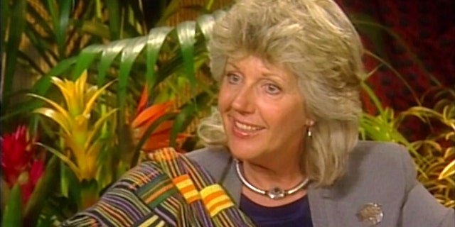 In this image from a video footage taken on May 3, 2000 in New York, the Italian-born author and conservationist Kuki Gallmann speaks during an interview.