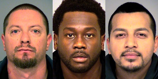Joseph Valenzuela, Rahim Leblanc and Carlos Chavez have been charged with suspicion of grand theft of fruit.