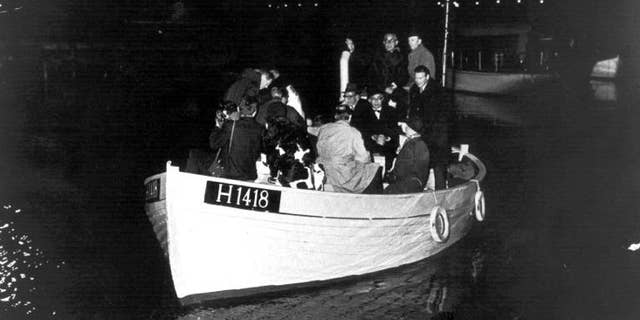 This 1943 photo shows a boat carrying people during the escape of some of 7,000 Danish Jews who fled to safety in neighbouring Sweden