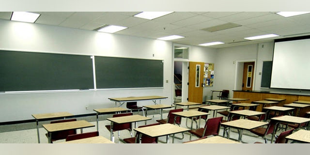 Much of Millsaps College is in transition such as this classroom photographed, Thursday, June 22, 2006, in Jackson, MIss., as they prepare to become the summer training camp for the New Orleans Saints. Classrooms such as this one in Sullivan-Harrell Hall will be equipped with projectors and tables with chairs instead of the student desks to accomodate the football players attending their specialization meetings. (AP Photo/Rogelio Solis)