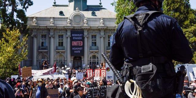 FILE 2017: Counter protesters rally at a cancelled No Marxism in America event in Berkeley.