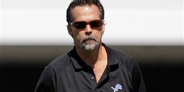Aug. 10 2011: Former Tennessee Titans head coach Jeff Fisher watches the Detroit Lions practice at NFL football training camp in Allen Park, Mich.