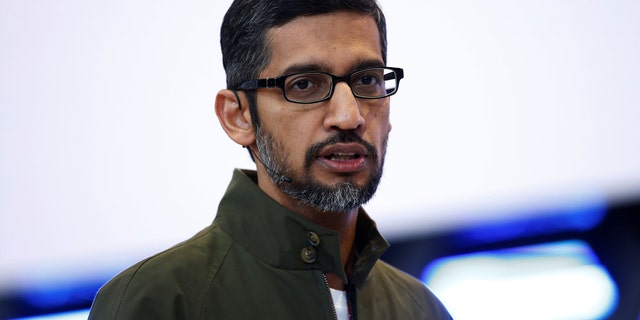 Google CEO Sundar Pichai is seen above.