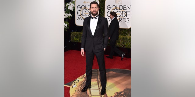 John Krasinski arrives at the 73rd annual Golden Globe Awards on Sunday, Jan. 10, 2016, at the Beverly Hilton Hotel in Beverly Hills, Calif. (Photo by Jordan Strauss/Invision/AP)