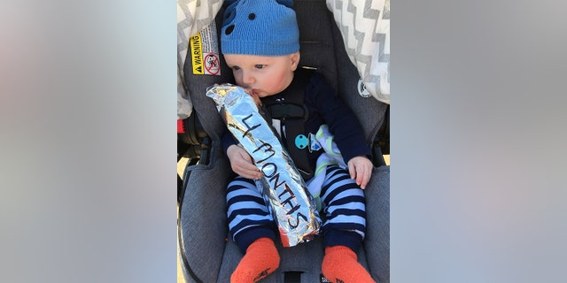 Every month for the next year Williams and his wife would buy a cheesesteak to track the growth of their son.