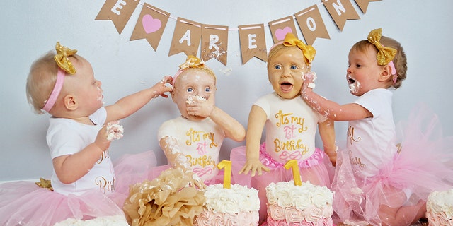 Mom Lara Mason spent more than 100 hours constructing the edible treats of little Lily and Lyla.