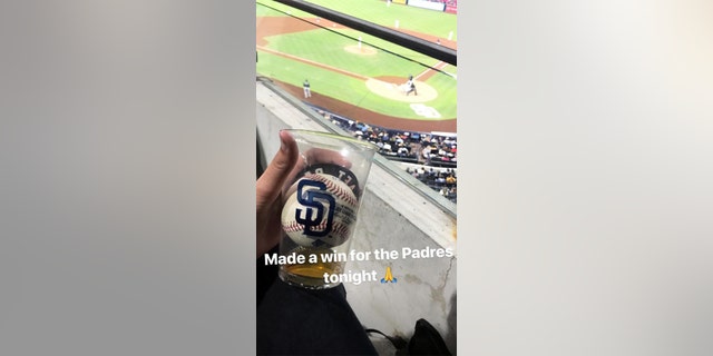 Gabby DiMarco caught the foul ball in her beer cup and then chugged the drink.