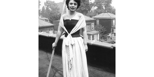 Seventeen-year-old Anne Italiano on the rooftop of her family’s apartment building on St. Raymond Avenue in the Bronx, circa 1948.