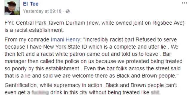 Imani Henry's comment, according to activist Ngoc Loan Tran who was arrested last month.