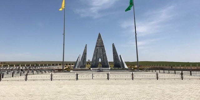 Monument for the missing fighters constructed in Kobani, Syria.
