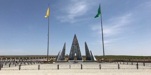 Monument for the missing fighters constructed in Kobani, Syria.