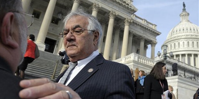 Jan. 3, 2013: Rep. Barney Frank stands outside the Capitol during his last day in Congress.