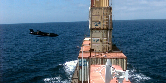 Missile closes in on its target during a test