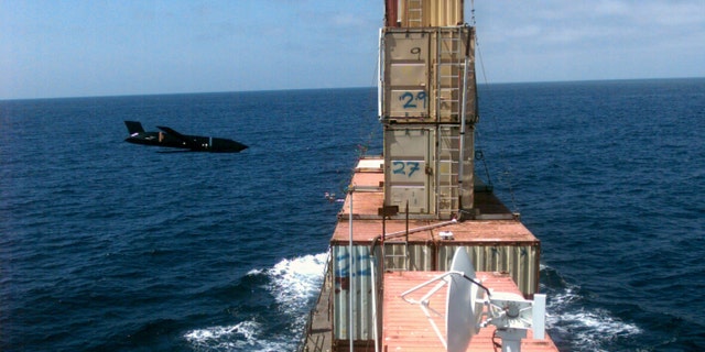 Missile closes in on its target during a test