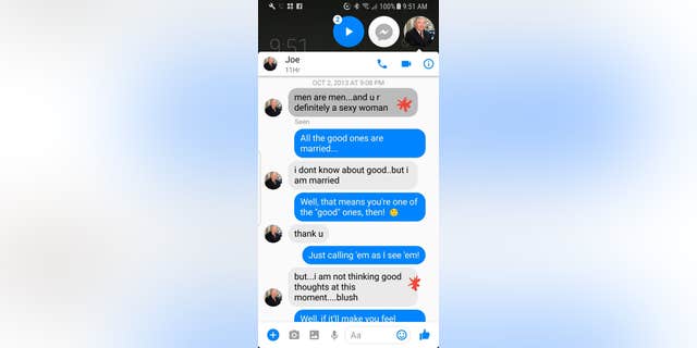 Another screenshot of a message where Barton said he was married.