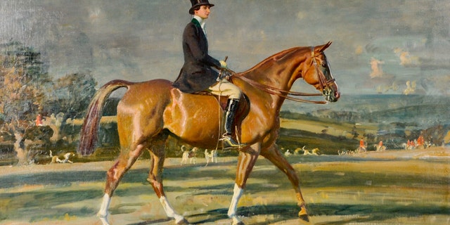 This painting of Baruch astride her prized show-jumper, Souriant III, is valued at more than $1 million.