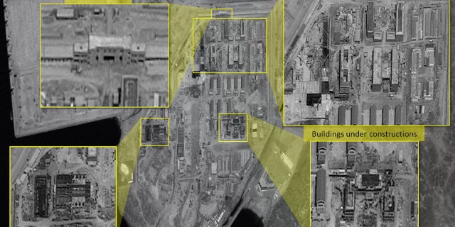 Satellite images of construction of a Chinese military base in Africa.