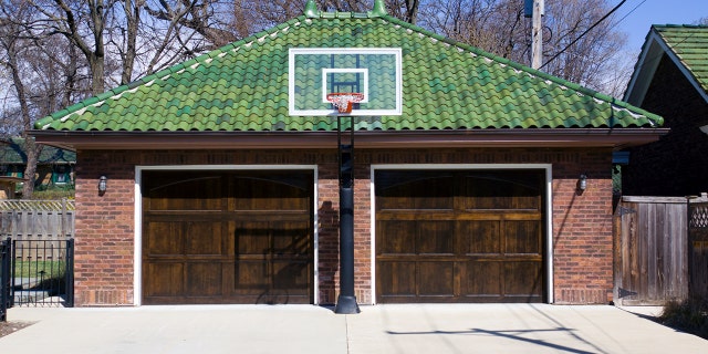 If the hoop is anchored into the driveway, the hoop stays.