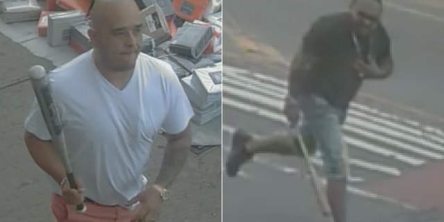 Two men are wanted for attacking a 32-year-old on a New York City sidewalk.