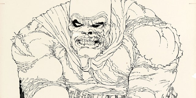 July 2, 2013: This image provided by Heritage Auctions shows the original art drawn by writer/artist Frank Miller for the cover to 'The Dark Knight Returns' No. 2, which is planned to be sold at auction in August 2013. It's the first cover from DC Comics'1986 four-issue 'Dark Knight' miniseries to be sold and is expected to go for more than $500,000. (AP/Heritage Auctions)
