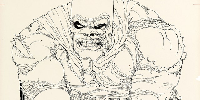 July 2, 2013: This image provided by Heritage Auctions shows the original art drawn by writer/artist Frank Miller for the cover to 'The Dark Knight Returns' No. 2, which is planned to be sold at auction in August 2013. It's the first cover from DC Comics'1986 four-issue 'Dark Knight' miniseries to be sold and is expected to go for more than $500,000. (AP/Heritage Auctions)