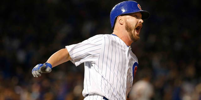 Chicago Cubs' Travis Wood on Saturday, Oct. 8, 2016, in Chicago.