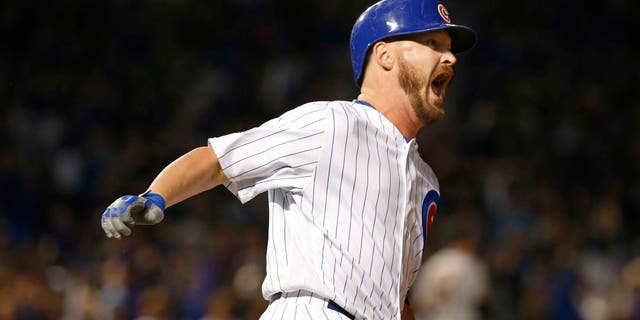 Chicago Cubs' Travis Wood on Saturday, Oct. 8, 2016, in Chicago.
