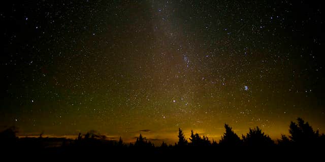 This 30-second exposure shows a meteor streaking across the sky during the annual Perseid meteor shower Friday, Aug. 12, 2016 in Spruce Knob, West Virginia.