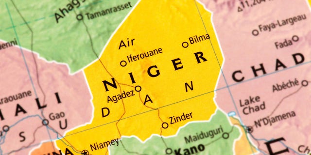 Map of Niger. A detail from the World Map.