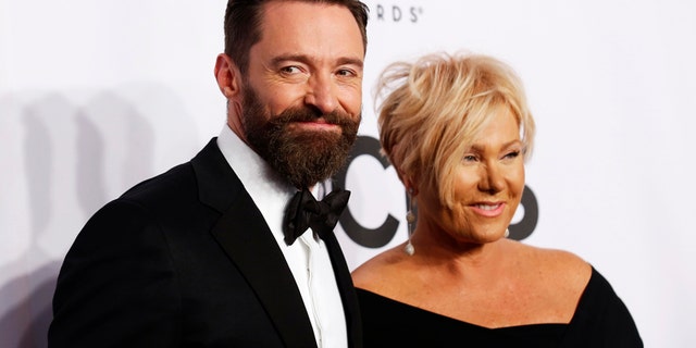 Actor Hugh Jackman and wife, Deborra-Lee Furness, arrive for the American Theatre Wing's 68th annual Tony Awards at Radio City Music Hall in New York, June 8, 2014.